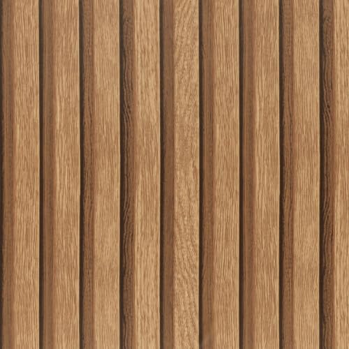 Arthome 44cmx3m Akustikpaneele Holzwand Tapete Holzoptik Braun PintWalls Selbstklebend Abziehen und Aufkleben Möbelfolie Vinyl Dekorativ Braun Klebefolie Wandverkleidung für Möbel von Arthome WALL DECOR