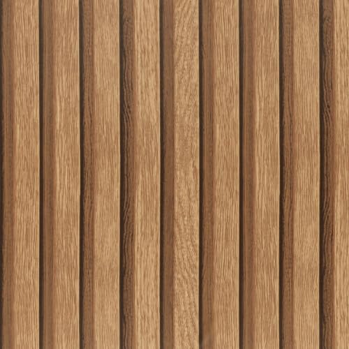 Arthome 44cmx6m Holz Gitter Tapete Selbstklebend Abziehbar Abziehen und Aufkleben Möbelfolie Vinyl Dekorativ Braun Streifen Maserung Klebefolie Vintage Wandverkleidung für Möbel von Arthome WALL DECOR