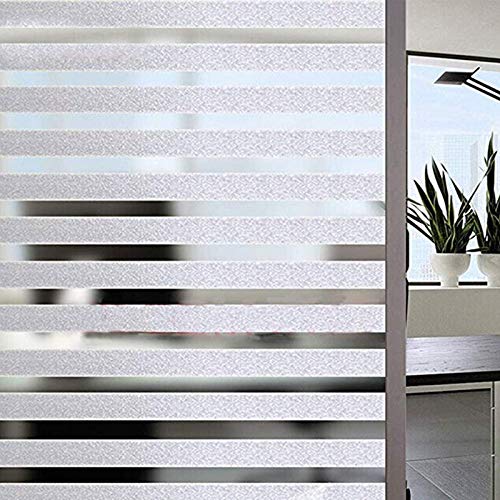 Arthome Jalousien mattiert Privatsphäre Fenster Folie Statisch klebendes Glas kein Kleber Sonne blockierend Anti-UV Fenster Tint Vinyl für Haus Büro gestreiftes Muster 60x254cm von Arthome WALL DECOR