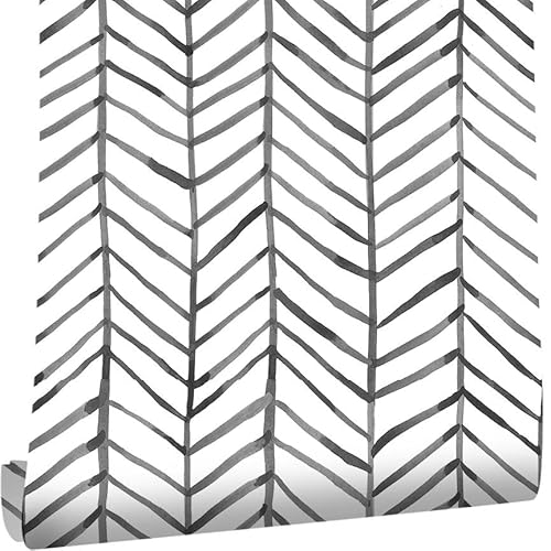 Arthome Modernes Schwarz und Weiß Abziehen und Aufkleben Selbstklebende Klebefolie Fischgrätenmuster Abziehbare Geometrische Tapete Badezimmer 44cmx3m Backsplash Selbstklebendes Arthome Modernes Schwarz und Weiß Abziehen und Aufkleben Selbstklebende Klebefolie Fischgrätenmuster Abziehbare Geometrische Tapete Badezimmer 44cmx3m Backsplash Selbstklebendes von Arthome WALL DECOR