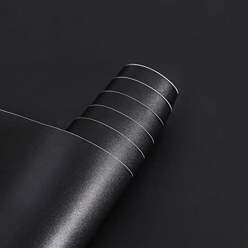 Arthome Schwarz Matt 44cmx6m Klebefolie Möbel, Abziehen und Aufkleben Selbstklebende Tapete Dekorative Vinyl möbelfolie für Möbel Küche Schränke Möbel Tische Wand Modern DIY Wandverkleidung von Arthome WALL DECOR