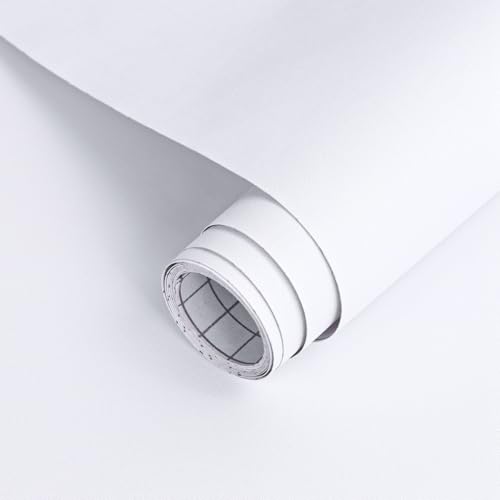 Arthome Weiß Matt 44cmx10m Klebefolie Möbel, Abziehen und Aufkleben Selbstklebende Tapete dekorative Vinyl möbelfolie für Möbel Küche Schränke Möbel Tische Wand Modern DIY Wandverkleidung von Arthome WALL DECOR