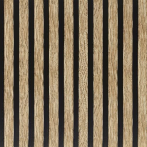 Arthome Holz Gitter Tapete 44cmx3m Selbstklebende Abziehbare Abziehen und Aufkleben Folie Vinyl Dekorative Schwarze Streifen Maserung Papier Film Vintage Wandbelag für Möbel von Arthome WALL DECOR