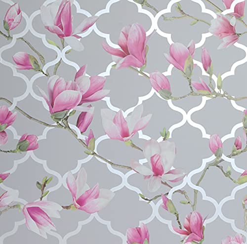 Magnolia Trellis Grey & Pink 908000 von Arthouse