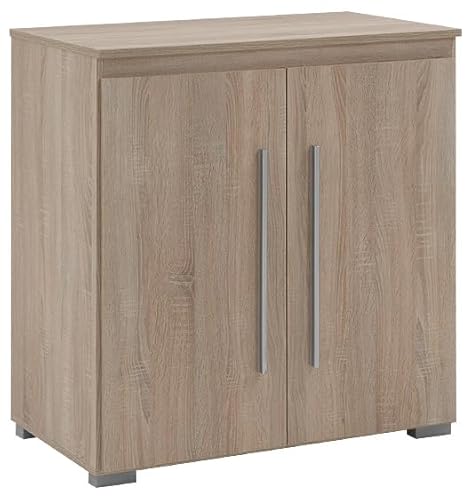 Arthur Berndt Moderne Kommode mit 2 Türen 3 Fächern Sideboard Schrank Eiche Sonoma Holz Optik von Arthur Berndt