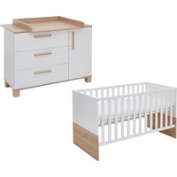 arthur berndt Babymöbel-Set "Babyzimmer Set "Jana" 2-teilig" Spar-Set, 2 Stk. tlg. bestehend aus Kinderbett und Wickelkommode von Arthur Berndt