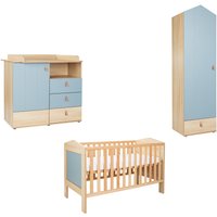 arthur berndt Babyzimmer-Komplettset "Babyzimmer-Set "Roofy" 3-teilig mit 1-türigem Kleiderschrank", (Set, 3 tlg., Babymöbel-Set "Roofy" Kleiderschrank,Kinderbett+Wickelkommode) von Arthur Berndt