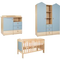 arthur berndt Babyzimmer-Komplettset "Babyzimmer-Set "Roofy" 3-teilig mit 2-türigem Kleiderschrank", (Set, 3 tlg., Babymöbel-Set "Roofy" Kleiderschrank,Kinderbett+Wickelkommode) von Arthur Berndt