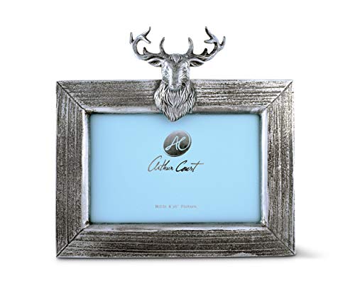 Arthur Court Bilderrahmen mit Elch-/Hirsch-Halterung, Aluminium, 10 x 15 cm von Arthur Court