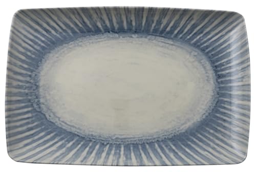 67382A29 Arthur Krupp Rechteckiger Teller Cm 35x22 Sunlight Blue Stoneware von Arthur Krupp