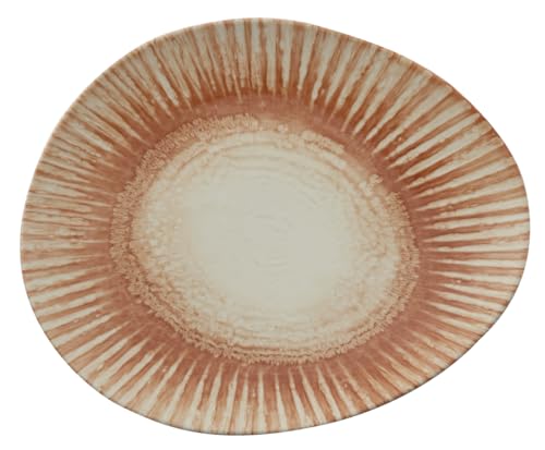67382B08 Arthur Krupp Flacher Teller Organic Cm 31x26 Sunlight Red Stoneware von Arthur Krupp