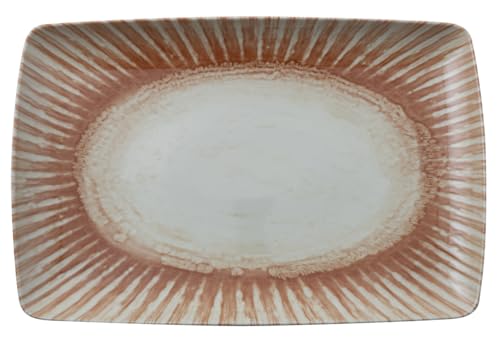 67382B29 Arthur Krupp Rechteckiger Teller Cm 35x22 Sunlight Red Stoneware von Arthur Krupp