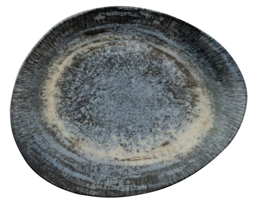 67384A08 Arthur Krupp Flacher Teller Organic Cm 31x26 Galaxy Neptune Stoneware von Arthur Krupp