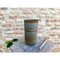 Blaue Und Braune Keramikvase, Blumenvase Oder Küchenaufbewahrung in Frankreich Blaue Und Braune Keramikvase, Blumenvase Oder Küchenaufbewahrung in Frankreich von ArthurPottery