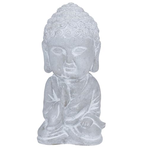 Arti Casa Buddha Figur Klein - Zen Garten Deko - für Dinnen oder draußen - 30 cm Hoch - Tisch Dekoration - Beton von Arti Casa