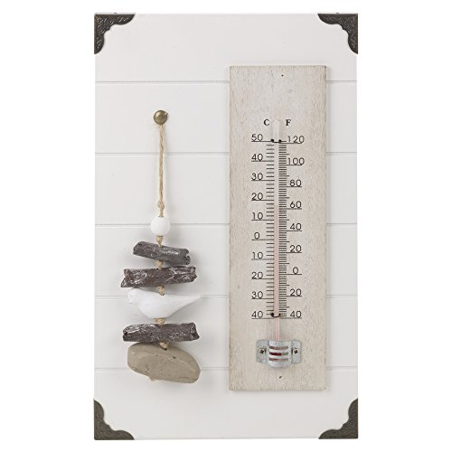 Arti Casa Dekorativer Holzrahmen 16x26cm mit Space Thermometer und Hängenden Steinen, 03759 von Arti Casa