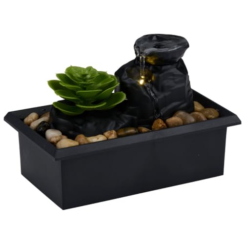 Arti Casa Zimmerbrunnen - Wasserornament mit Batteriebetrieb - Inkl. LED-Beleuchtung - Zimmer deko - 10,5x17,5x12 cm von Arti Casa