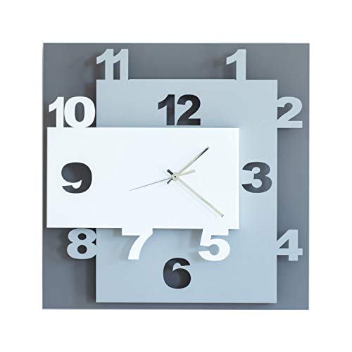 ARTI E MESTIERI or2869 C78 Wanduhr, Metall, Anthrazit/Aluminium/weiß, 40 x 8 x 40 cm ARTI E MESTIERI or2869 C78 Wanduhr, Metall, Anthrazit/Aluminium/weiß, 40 x 8 x 40 cm von Arti & Mestieri