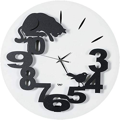 Arti E MESTIERI Wanduhr Ø 35 Hunter Katze Metall Weiß Schwarz Arti E MESTIERI Wanduhr Ø 35 Hunter Katze Metall Weiß Schwarz von Arti & Mestieri