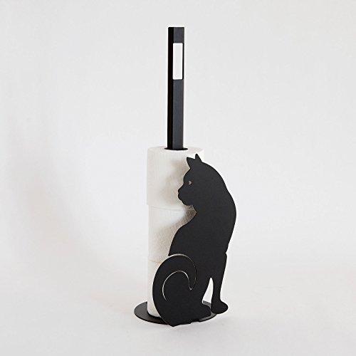 Toilettenpapierhalter für den Boden und Katzen, Schwarz Toilettenpapierhalter für den Boden und Katzen, Schwarz von Arti & Mestieri