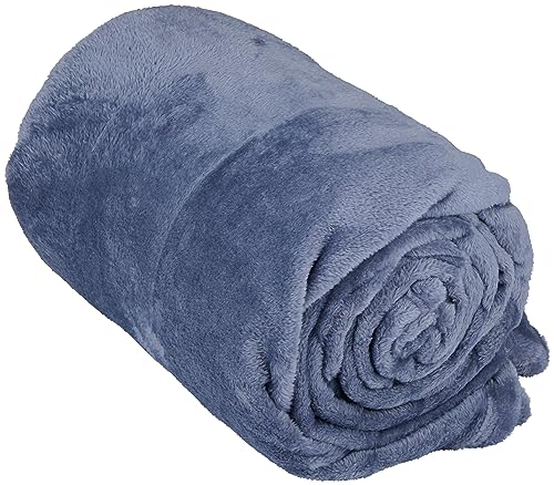 Arti Casa Fleecedecke 150 x 200 cm - Tagesdecke - Kuscheldecke - Sofa Überwurfdecke - 1-Personen Sofadecke - Dekoration Wohnzimmer - Waschmaschinenfest - Blau - Fleece/Polyester von Arti Casa