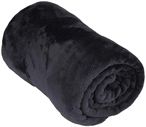 Arti Casa Fleecedecke 150 x 200 cm - Tagesdecke - Kuscheldecke - Sofa Überwurfdecke - 1-Personen Sofadecke - Dekoration Wohnzimmer - Waschmaschinenfest - Dunkelgrau - Fleece/Polyester von Arti Casa