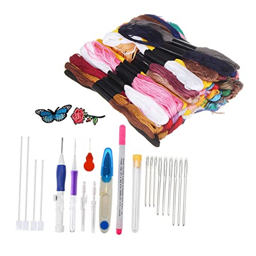ARTIBETTER 1 Satz Stickerei Set für Anfänger Punch Needle Kit mit Werkzeugen für Diy Handarbeiten Buntem Garn und Zubehör für Erwachsene von Artibetter