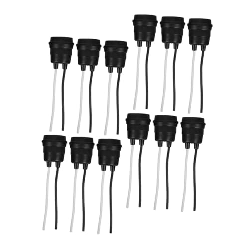 ARTIBETTER 12 Stück Lampenfassung mit Flexiblem Kabel Schraubfassung Schwarz Wetterfester Lampensockel für Außenbereich Garten Terrasse und Feuchträume Einfache Montage von Artibetter