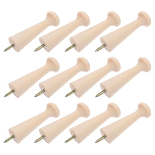 ARTIBETTER 12 Stück Teiliges Holz wandhaken Schraubbar Naturholz Unbehandelt Robust Für Garderobe Küche Flur Kleidung Handtücher Taschen Organisieren von Artibetter