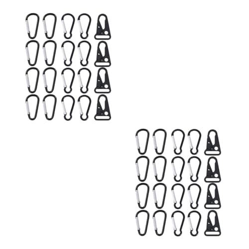 ARTIBETTER 2 Sätze Aluminium Legierung D Clips Multifunktionale Haken für Taschen Kessel und Outdoor Aktivitäten Schwarz D Clips von Artibetter