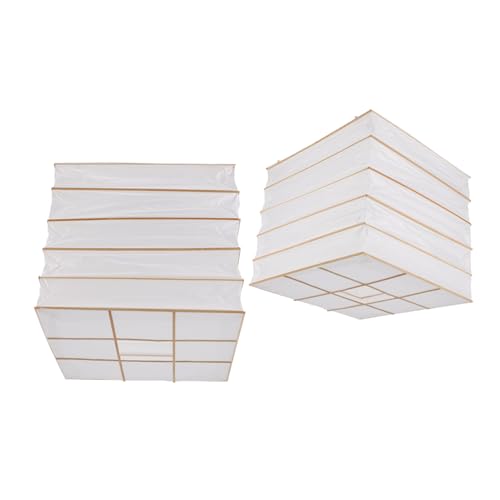 ARTIBETTER 2 Stück Faltbarer Quadratischer Papierschirm für Pendelleuchte Vielseitiger Lampenschirm für Decken Stehleuchten Japanischer Stil Weiß Dekorative Lichtabdeckung für Wohnzimmer und von Artibetter