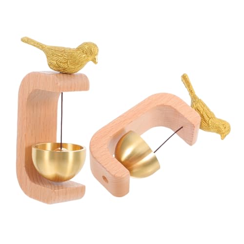 ARTIBETTER 2 Stück Minimalistische Messing-türklingel Holz für Geschäftseingang Magnetische Ladenglocke mit Klarem Klang Rustikaler Türgong für Büro Restaurant und Zuhause Langlebiges Design von Artibetter