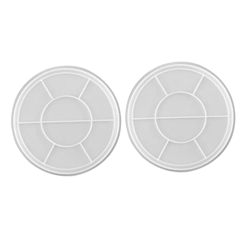 ARTIBETTER 2 Stück Obstdessertform mit kuchenplatte form Tabletts Untersetzerform selber machen Form für Servierbretter Runde Schalenform Kreistablettform Epoxid-Gießform Kieselgel Weiß von Artibetter