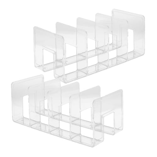 ARTIBETTER 2 Stück Transparenter Buchhalter Regal Organizer Multifunktional Robuster Desktop Datei und Bücherständer Für Büro Schule Zuhause Schreibtisch Aufbewahrung von Artibetter