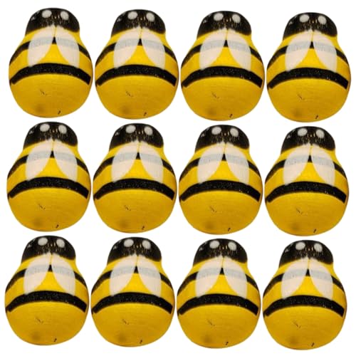 ARTIBETTER 24 Stück Teiliges Holz bienen Handbemalte Bienenornamente Vielseitige DIY Dekorationen für Party Wohn Bastelbedarf Rustikale Bienen Streudeko für Tisch und Wand von Artibetter