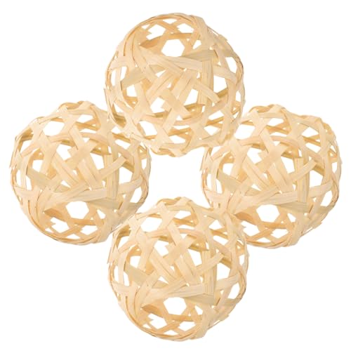 ARTIBETTER 4 Stück Teiliges Natürlicher Lampenschirm Kompakte Gewebte Lampenabdeckung für Pendelleuchte Langlebig Vielseitig Einsetzbar für Innenbeleuchtung in Küche Wohnzimmer Büro Hotel von Artibetter