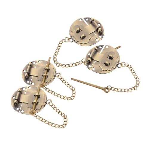 ARTIBETTER 4 Stück Teiliges Vintage Metallschloss mit Rundem Hasp-verschluss Langlebig und Robust Dekorativer Retro-stil für Holzschmuckkästchen Geschenkboxen und Aufbewahrungsboxen von Artibetter