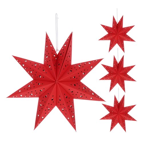ARTIBETTER 4 Stück Weihnachts Origami Laternen Stern Lampenschirm Für Glühbirnen Hängender Stern Weihnachtsfenster Feiertags Laternenschirm Lampenschirm von Artibetter