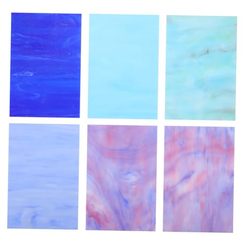ARTIBETTER 6 Stück Teiliges Buntglas aus Blauem Kathedralglas Mosaikplatten für DIY Kunsthandwerk Leicht Einlegbar Vielseitig für Heim und Gartendekoration Elegantes Glas für Kirchenfenster von Artibetter