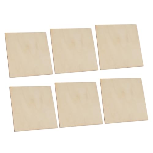 ARTIBETTER 6 Stück Teiliges Quadratische Holzplatten aus Naturholz Glatte Blanke Holzscheiben zum Basteln DIY Holzklötzchen für Malerei Gravur Beschriftung und Kreative Handwerksprojekte von Artibetter