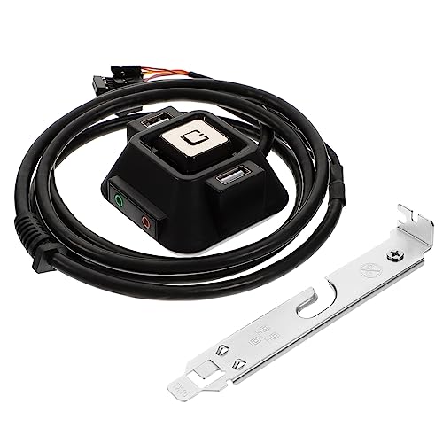Artibetter Externer Pc Netzschalter Mit Dual USB Ports Und Audioanschlüssen Praktischer Desktop Computer Power Button Für ATX Gehäuse Für Zuhause Und Büro von Artibetter
