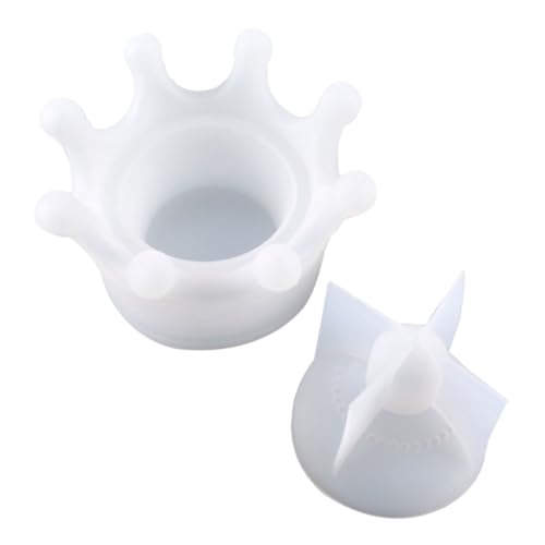 ARTIBETTER Silikonform Crown Storage Box mit Festem Deckel Resin Gussform für Schmuck Kerzenhalter Wiederverwendbar Feine Verarbeitung für DIY Epoxidharz Aufbewahrungsbox Kreative Bastelideen von Artibetter