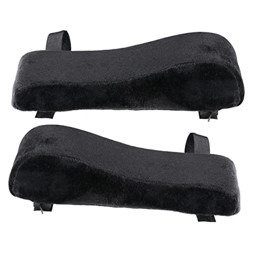 Artibetter 1 Paar Bürostuhl Armlehnenpolster aus Memory Schaum Ergonomisches Armstützkissen Schwarz rutschfeste Unterseite Bequeme Druckentlastung für Büro und Gaming von Artibetter