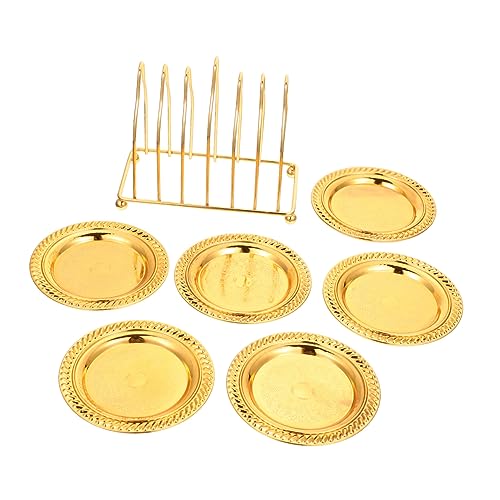 Artibetter 1 Set Snackteller Zum Servieren Runder Speiseteller Schüssel Aufbewahrungsregale Aus Kunststoff Runde Servierplatte Goldene Speiseteller Einweg-Obst-Organizer Heimbedarf von Artibetter