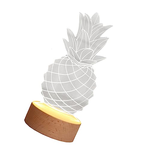 Artibetter 1stk Ananas-nachtlicht Dekoratives Ananaslicht Nachttischlampe Ananas Schlafzimmer Dekorative Lichter Led-nachtlicht Hölzern Hohles Nachtlicht Das Schild Acrylplatte 3d Mini von Artibetter