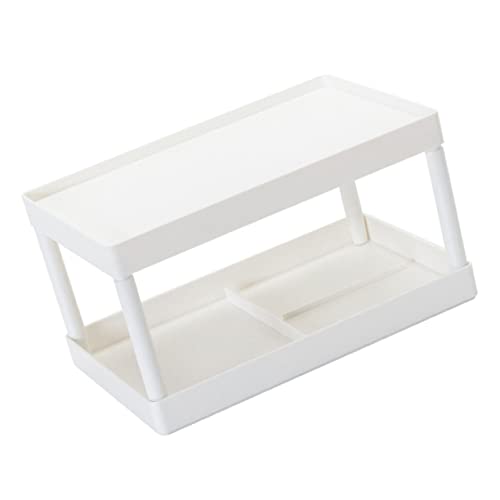 Artibetter 1 Stück einfach Büro Desktop-Rack zweilagige Lagerung Schlafsaal schreibtischgestell Storage Shelves Kleinigkeiten-Organizer-Rack Aufbewahrungsständer für zu Hause pp Weiß von Artibetter