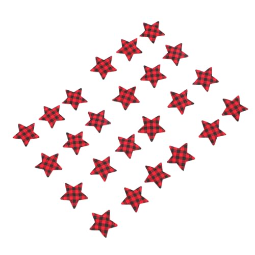 Artibetter 100 Stück Weihnachts Plaid Fünfzackiger Stern Deko Lattice Ornament für DIY Bastelprojekte Langlebige Weihnachtsdekoration für Kreative Festanlässe von Artibetter