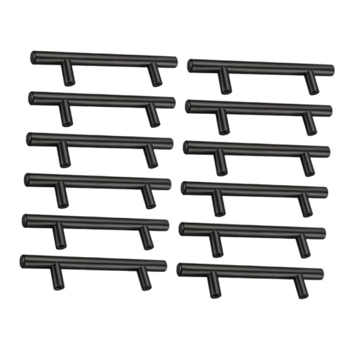 Artibetter 12 Stück Teiliges Schwarze Edelstahl Möbelgriffe für Küchenschränke und Rostfrei Modernes Design Langlebig Einfache Montage Geeignet für Schränke und Kommoden von Artibetter