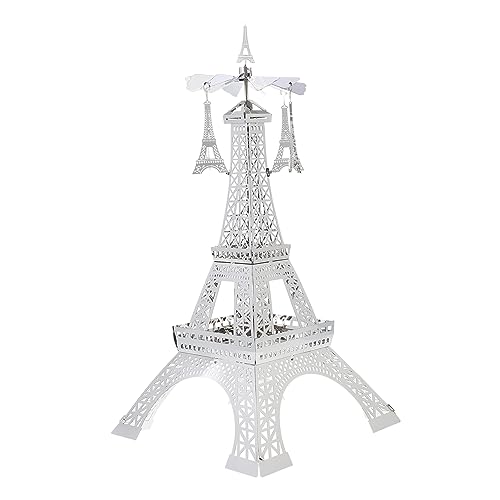 Artibetter 1stk Eiffelturm-leuchter Sich Drehende Kerzenhalter Drehbare Kerzenhalter Tischkerzenhalter Edelstahl Spinner-kerzenständer Karussell Weihnachten Rotieren Rostfreier Stahl von Artibetter