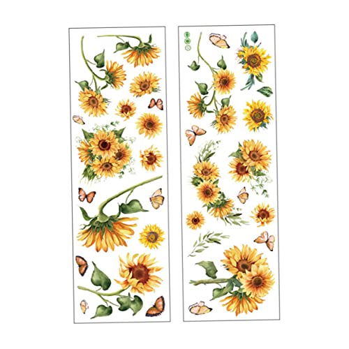 Artibetter 2 Blätter Wandtattoo Sonnenblume Entfernbare Pvc-aufkleber Die Gelbe Tapete Aufkleber Mit Sonnenblumendruck Selbstklebende Wandaufkleber Wandschmuck Fensterdekoration Drucken von Artibetter